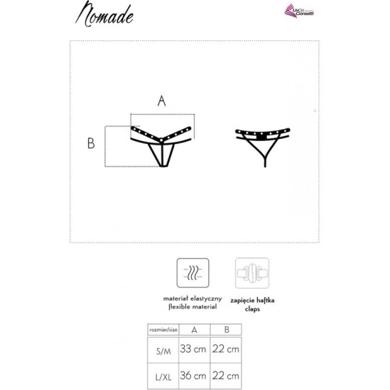 Livco Corsetti Panties LIVCO CORSETTI FASHION - NOMADE THONG CROTCHLESS BLACK