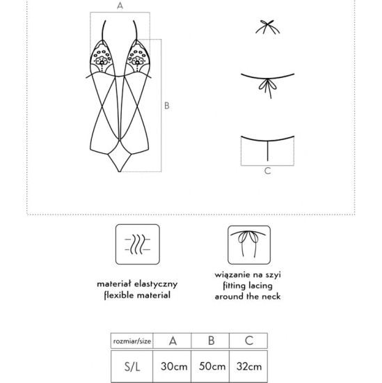 Livco Corsetti Bodies LIVCO CORSETTI FASHION - LUISINA LC 20217 BLACK BODY ONE SIZE