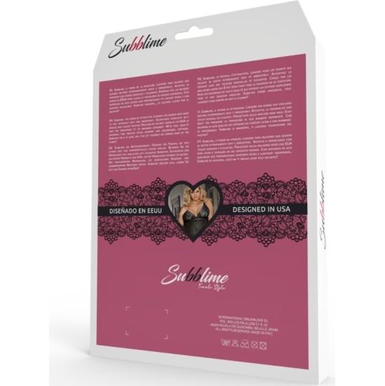 Subblime Queen Plus Size SUBBLIME - QUEEN PLUS DRESS-TOP AND THONG SET BLACK