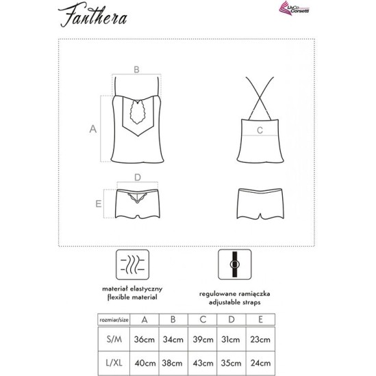 Livco Corsetti Sets LIVCO CORSETTI FASHION - FANTHERA LC 90561 SHIRT + SHORTS BLUE L/XL