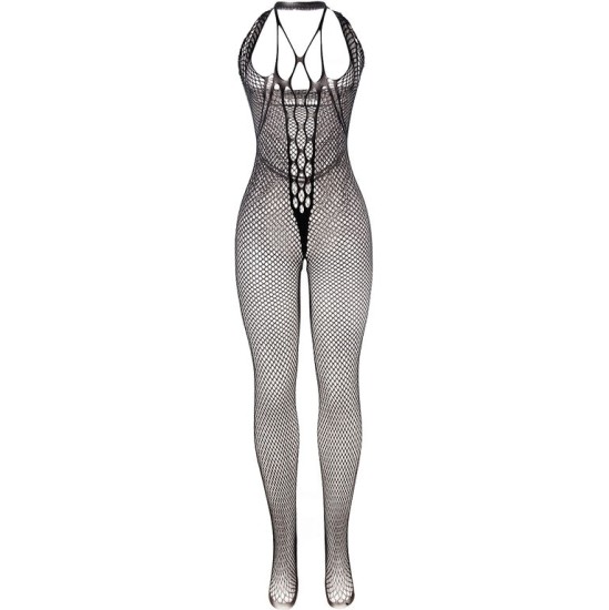 Subblime Bodystockings SUBBLIME - 951788 LONG FISHNET BODYSTOCKING WITH STRAPS ON CHEST AND BACK BLACK ONE SIZE