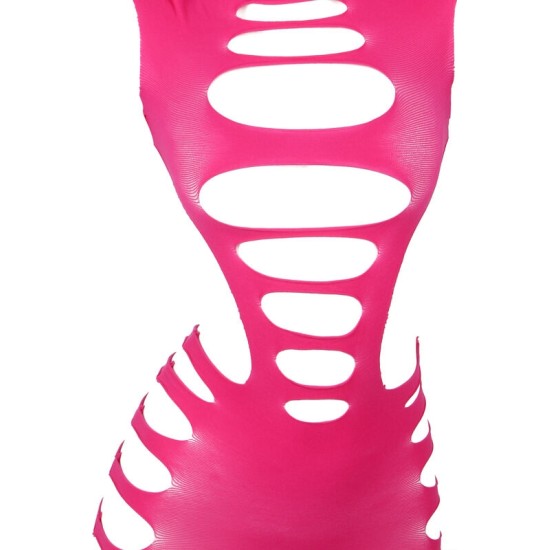 Subblime Dresses SUBBLIME - 952273 LONG SLEEVE ELASTIC FISHNET DRESS PINK ONE SIZE