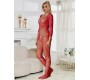 Subblime Bodystockings SUBBLIME - 952419 FISHNET BODYSTOCKING WITH DIAMONDS LONG SLEEVE RED XS/M