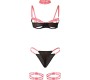Subblime Sets SUBBLIME - 955298 BRA SET WITH NECKLACE AND LEG DETAILS FLUORESCENT PINK S/M