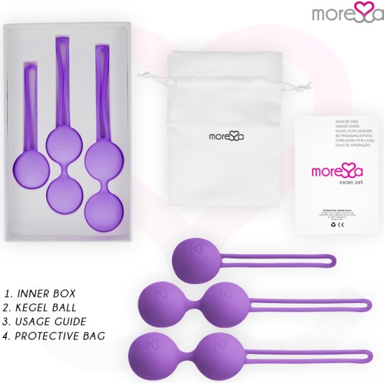 Moressa Silikona vaginālās bumbiņas komplekts violets