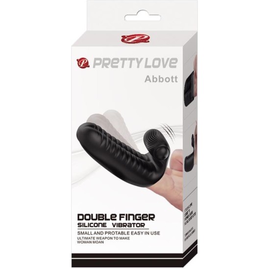 Prettylove Finger Sleeve with vibration Abbott Black