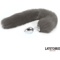 Latetobed Bdsm Line Anal plug with tail Gray 40 cm
