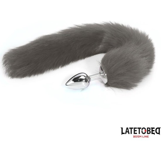 Latetobed Bdsm Line Anal plug with tail Gray 40 cm