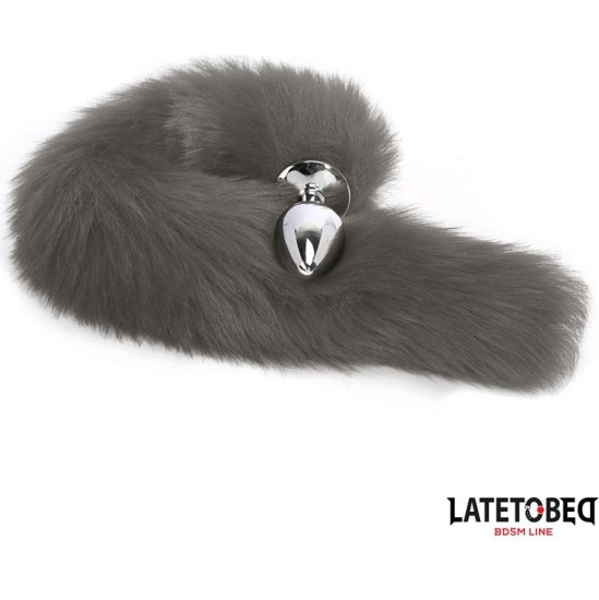 Latetobed Bdsm Line Anal plug with tail Gray 40 cm