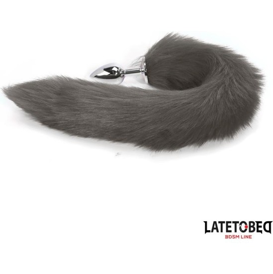 Latetobed Bdsm Line Anal plug with tail Gray 40 cm