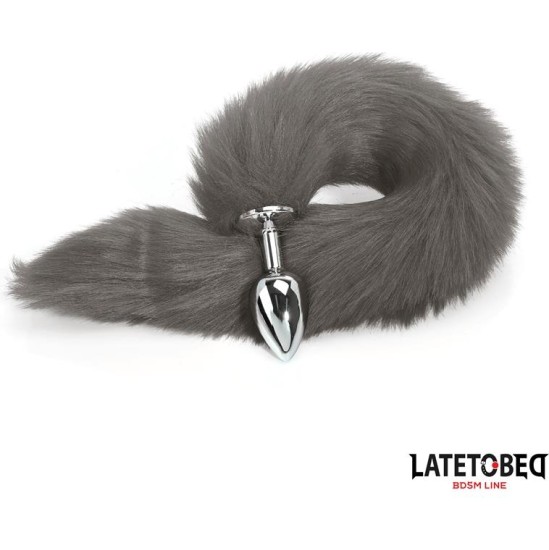 Latetobed Bdsm Line Anal plug with tail Gray 40 cm