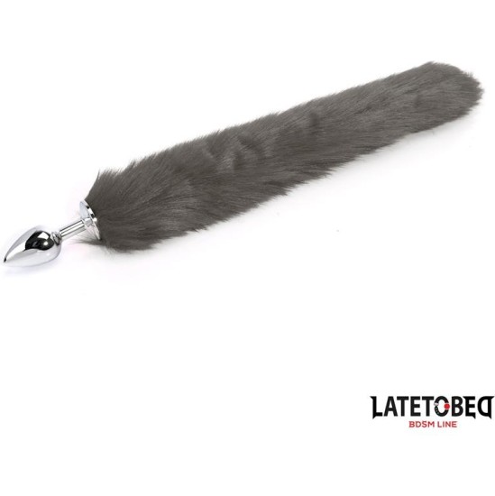 Latetobed Bdsm Line Anal plug with tail Gray 40 cm
