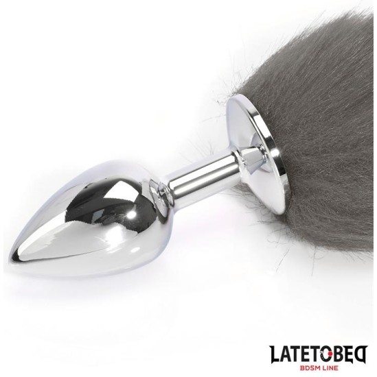 Latetobed Bdsm Line Anal plug with tail Gray 40 cm