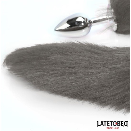 Latetobed Bdsm Line Anal plug with tail Gray 40 cm