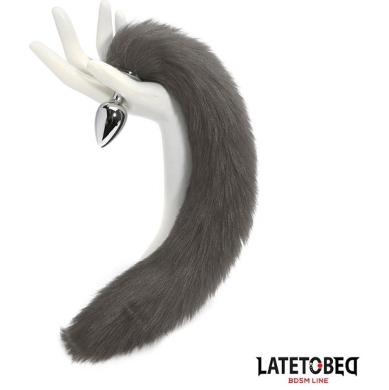 Latetobed Bdsm Line Anal plug with tail Gray 40 cm