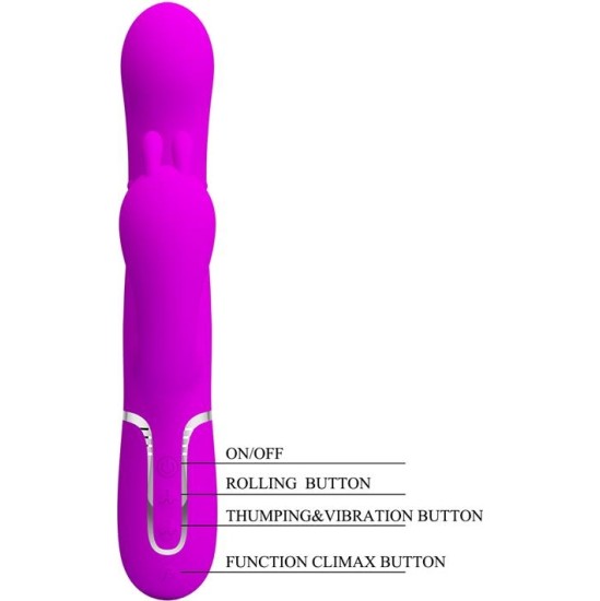 Prettylove Cammy 4 in 1 Vibe with Rotating Balls and Anal Chain