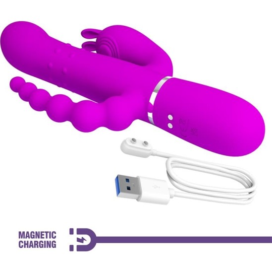 Prettylove Cammy 4 in 1 Vibe with Rotating Balls and Anal Chain