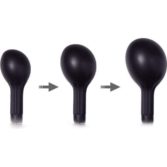 Latex Play Inflatable Anal Plug with Pump Black