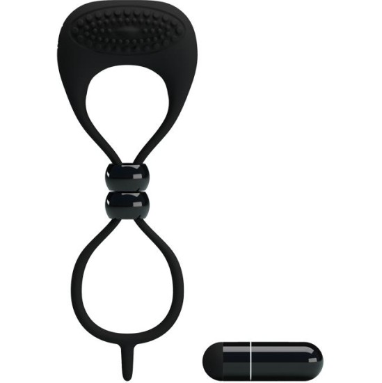 Prettylove Pretty Love Vibrating Cock Ring Locker Black