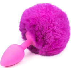 Afterdark Butt Plug with Pompon Purple Size S