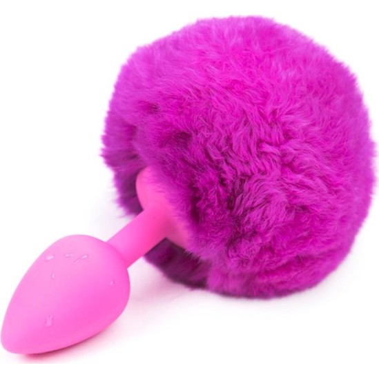 Afterdark Butt Plug with Pompon Purple Size S