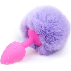 Afterdark Butt Plug with Pompon Light Purple Size S