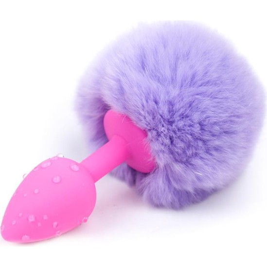 Afterdark Butt Plug with Pompon Light Purple Size S