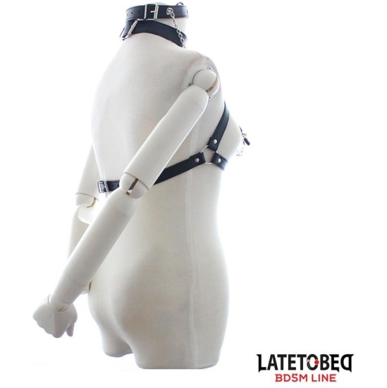 Latetobed Bdsm Line Bondage Strap Bra with Gag and Nipple Clamps