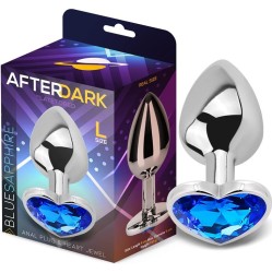 Afterdark Heart Shaped Butt Plug Blue Sapphire Size L