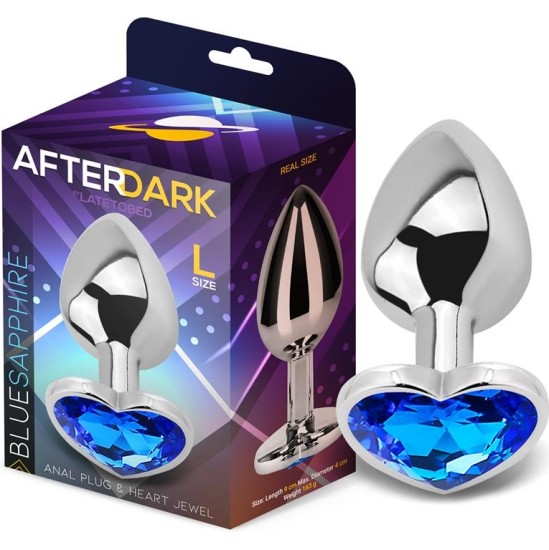 Afterdark Heart Shaped Butt Plug Blue Sapphire Size L