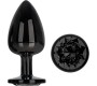 Afterdark Blackgem Metalic Butt Plug with Black Jewel Size L