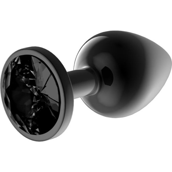 Afterdark Blackgem Metalic Butt Plug with Black Jewel Size L