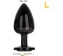 Afterdark Blackgem Metalic Butt Plug with Black Jewel Size L