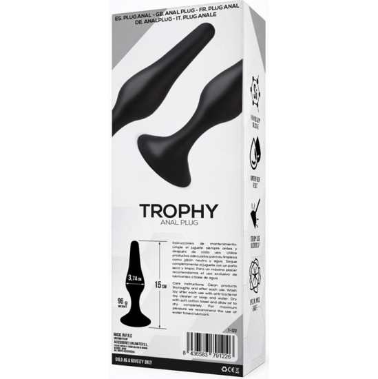 Tardenoche Trophy Anal Plug 15 cm Silicone Black