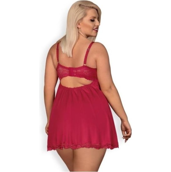 Obsessive Rosalyne Babydoll and Thong Red Size S/M