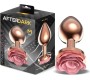 Afterdark Rosegold Metal Anal Plug with Pink Rose Base - Size M