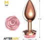 Afterdark Rosegold Metal Anal Plug with Pink Rose Base - Size M