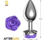Afterdark Metal Anal Plug with Purple Rose Base - Size S