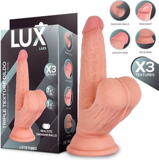 LUX Lars Triple Density Dildo with Swinging Balls 7.6
