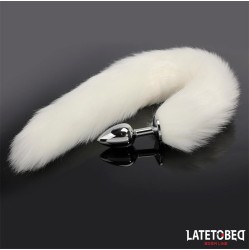 Latetobed Bdsm Line Anal plug with tail White 40 cm