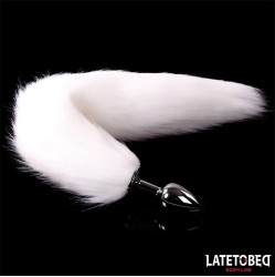 Latetobed Bdsm Line Anal plug with tail White 40 cm