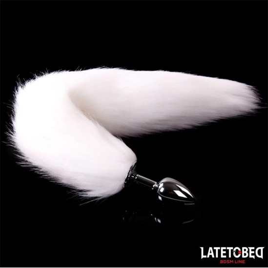 Latetobed Bdsm Line Anal plug with tail White 40 cm