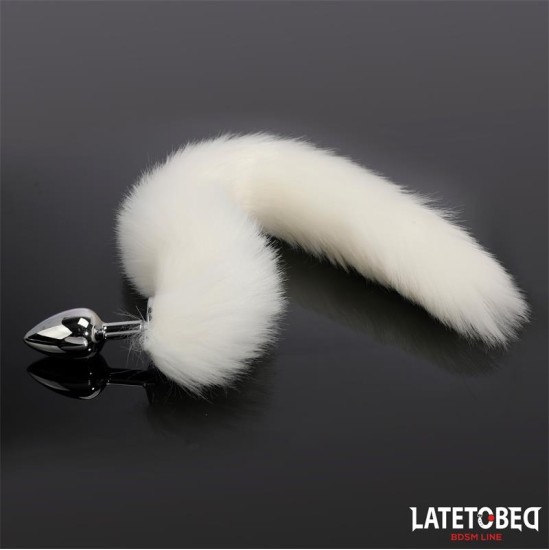 Latetobed Bdsm Line Anal plug with tail White 40 cm
