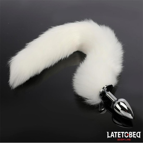 Latetobed Bdsm Line Anal plug with tail White 40 cm