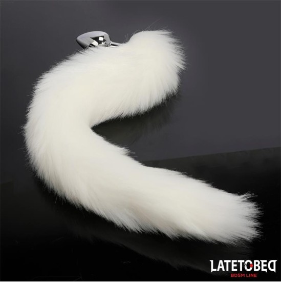 Latetobed Bdsm Line Anal plug with tail White 40 cm