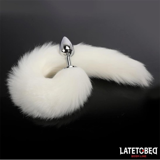 Latetobed Bdsm Line Anal plug with tail White 40 cm