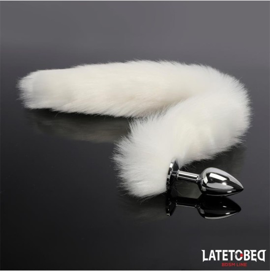 Latetobed Bdsm Line Anal plug with tail White 40 cm