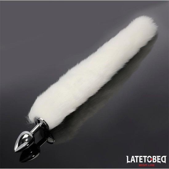 Latetobed Bdsm Line Anal plug with tail White 40 cm