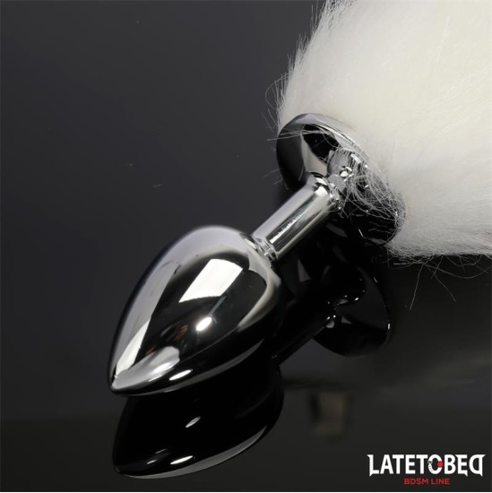 Latetobed Bdsm Line Anal plug with tail White 40 cm