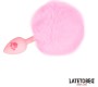 Latetobed Bdsm Line Pink Silicone Anal Plug with Pompon Pink